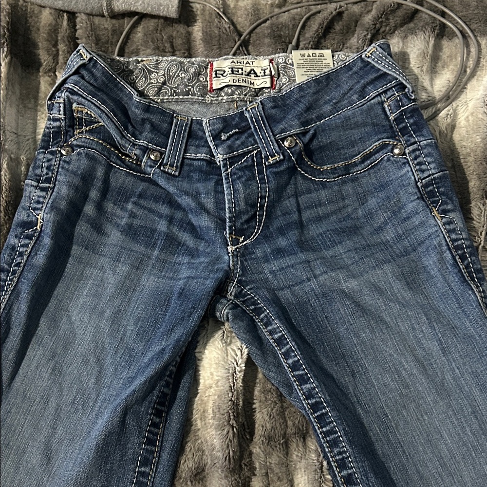 Ariat Dark Blue Boot Cut Jeans with Pocket Stitching